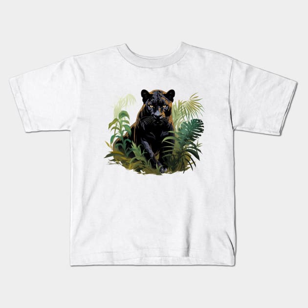 Jungle Panther Kids T-Shirt by zooleisurelife